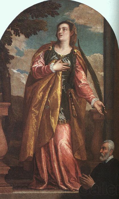  Paolo  Veronese St Lucy and a Donor Spain oil painting art